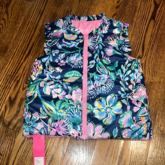 Lilly Pulitzer Girl's Amani Reversible Vest in Lilac Rose Size Large (8-10) NWT - Picture 9 of 9